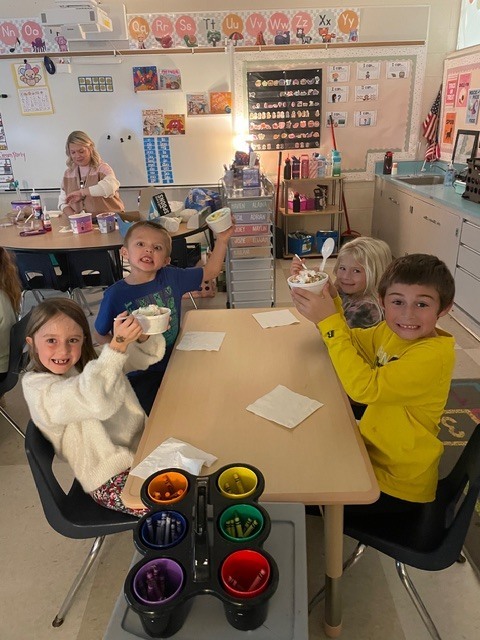 Mrs.Russell's class enjoyed some delicious ice cream to celebrate winning the candy war. Thank you to everyone who donated! 
