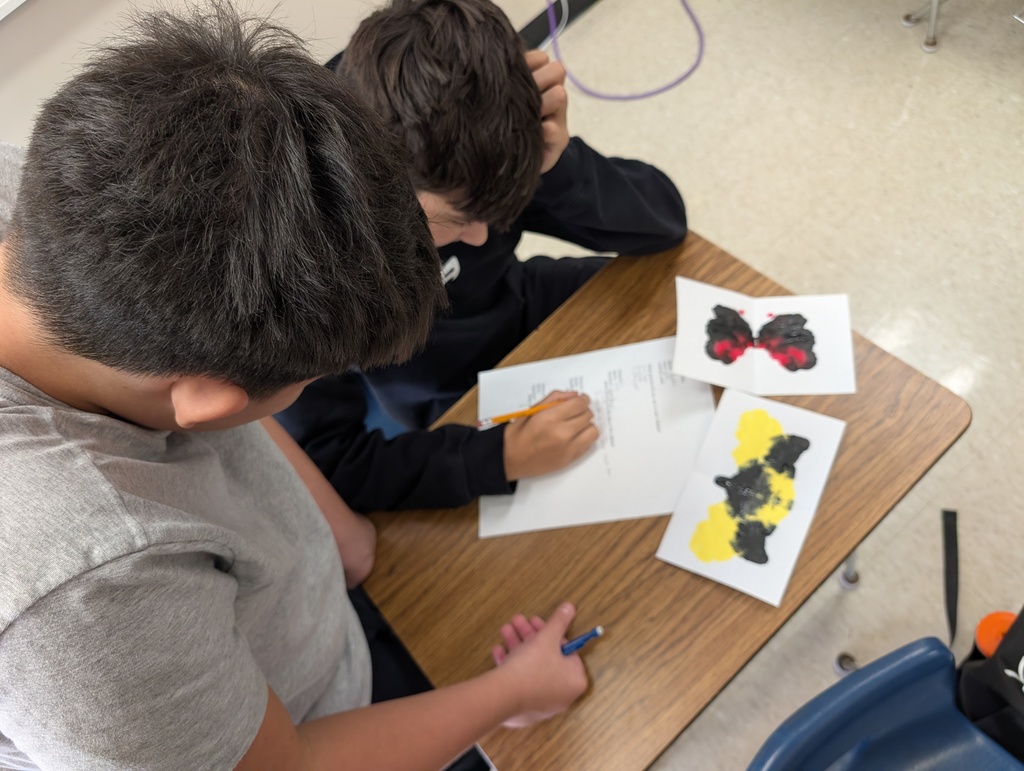 inkblot activity completed by middle school students