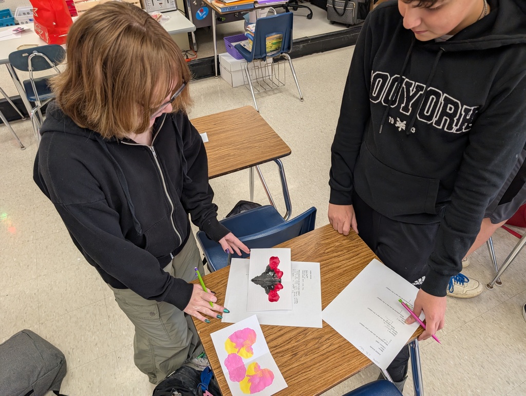inkblot activity completed by middle school students