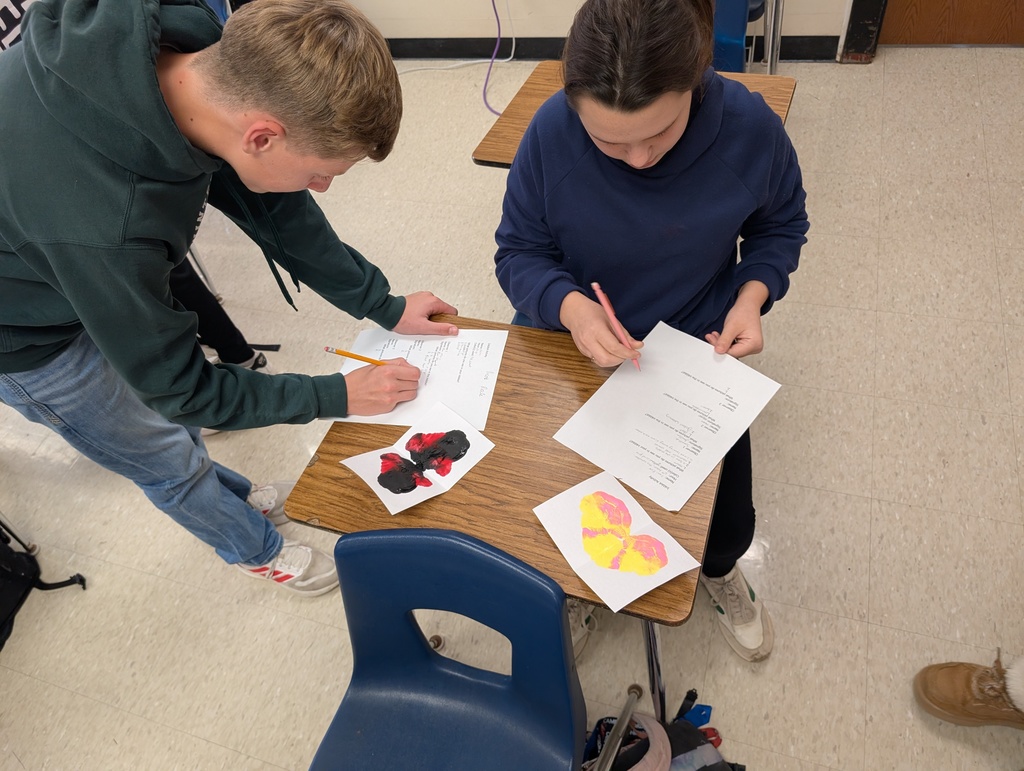 inkblot activity completed by middle school students