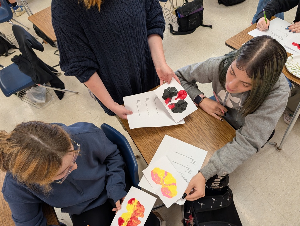 inkblot activity completed by middle school students