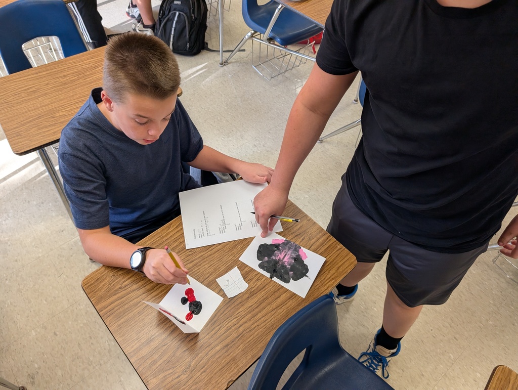 inkblot activity completed by middle school students