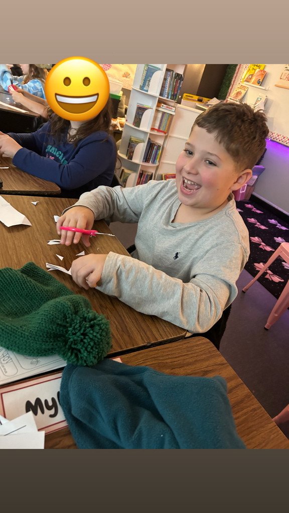 Third graders took some time today to reinforce their reading they did today about blizzards and snowflakes. They learned that not one snowflake is alike and then took some time to make some snowflakes of their own. These will be used as hallway decorations!