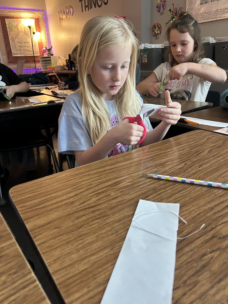 Third graders took some time today to reinforce their reading they did today about blizzards and snowflakes. They learned that not one snowflake is alike and then took some time to make some snowflakes of their own. These will be used as hallway decorations!