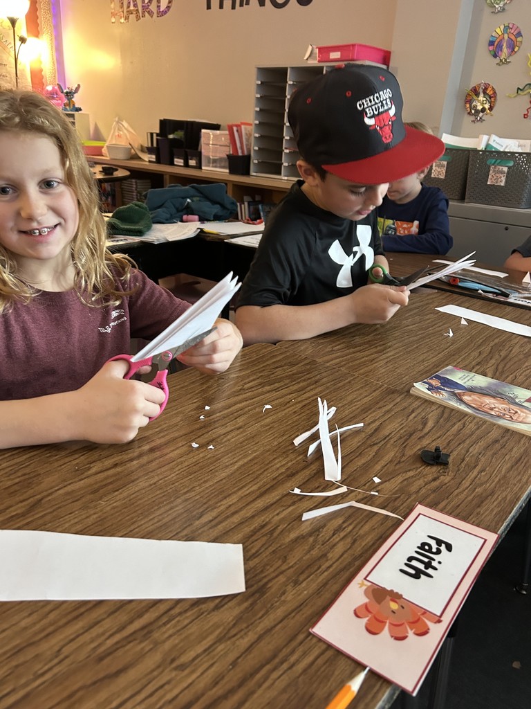 Third graders took some time today to reinforce their reading they did today about blizzards and snowflakes. They learned that not one snowflake is alike and then took some time to make some snowflakes of their own. These will be used as hallway decorations!