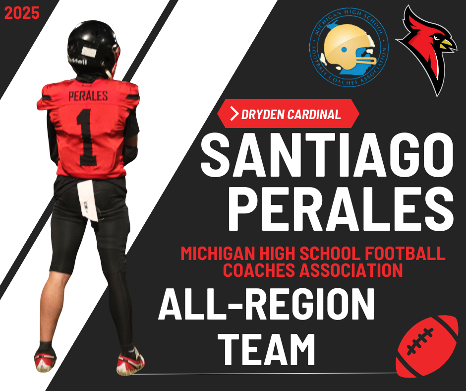 MHSFCA logo; cardinal logo; football clipart; photo of high school football player