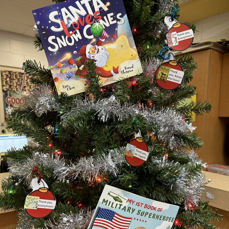 Two more ornaments added to our Giving Tree means two more new books in our collection. Thank you to the Orzel Family and another anonymous donor. #proudcardinal #growingreaders