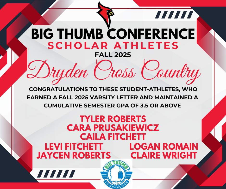 red and black design background; big thumb conference logo; cardinal logo