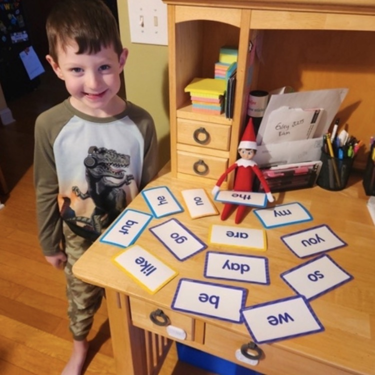 Benson is definitely on the nice list this year! Even his Elf is practicing his high frequency words before Christmas.
