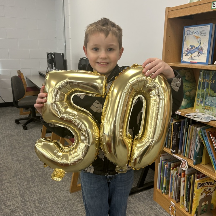 50 books read in the 500 Books Before Middle School Challenge. #growingreaders #proudcardinal