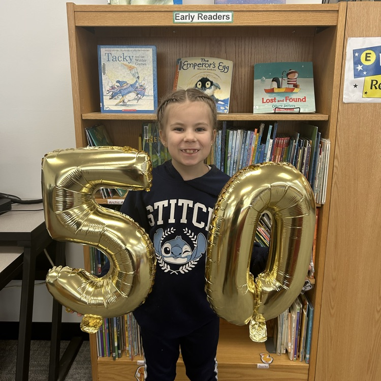 50 books read in the 500 Books Before Middle School Challenge. #growingreaders #proudcardinal