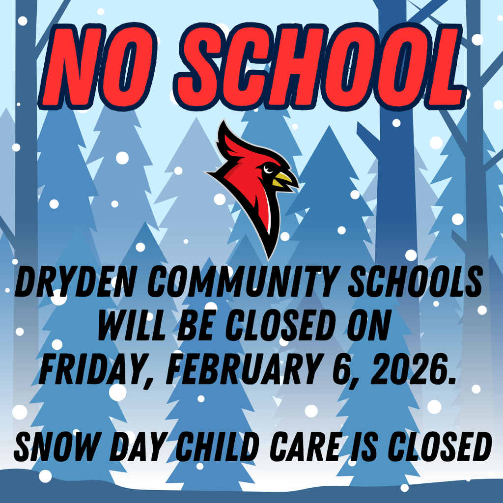 snow covered trees; cardinal logo