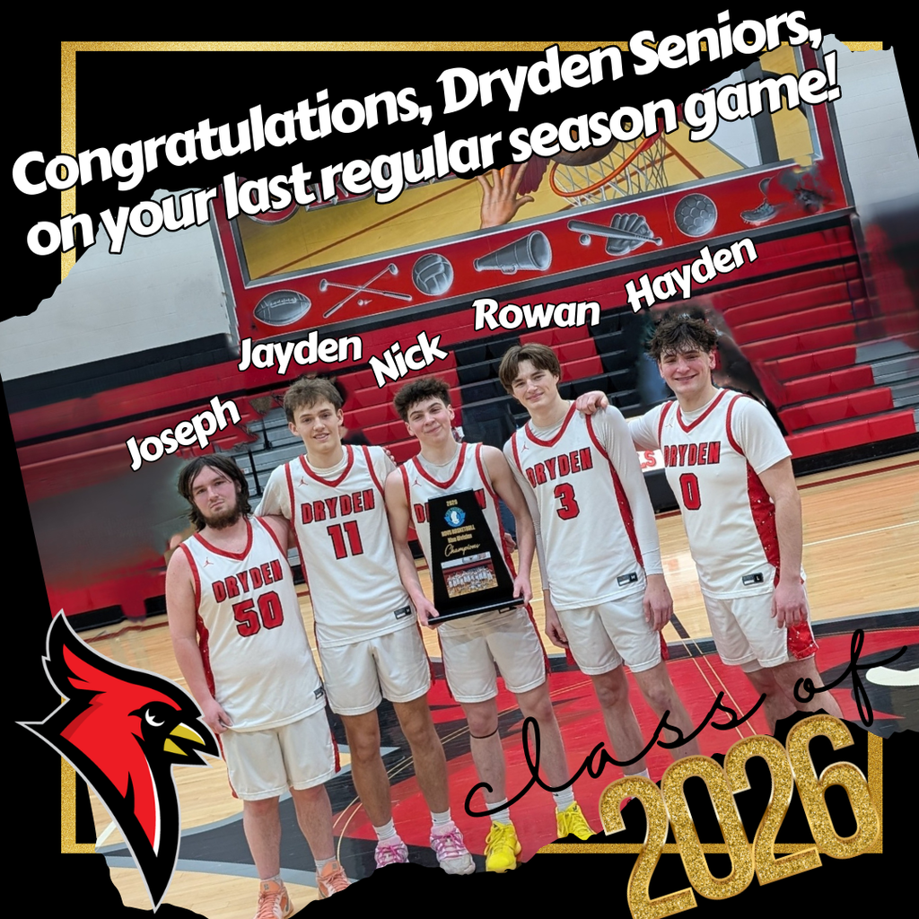 photo of five high school boys basketball players holding a trophy