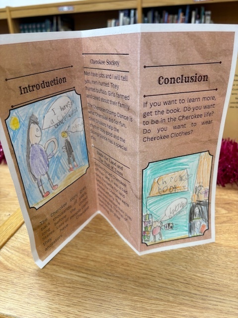 Mrs. Raymer’s 2nd graders are authors! After reading and studying about Native American tribes, each student created their own informational brochure. Their work can be found showcased in the school library.