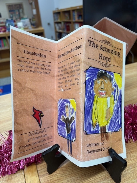 Mrs. Raymer’s 2nd graders are authors! After reading and studying about Native American tribes, each student created their own informational brochure. Their work can be found showcased in the school library.