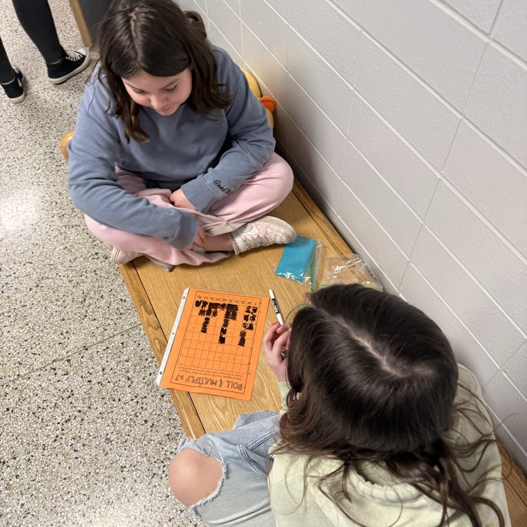 Math is more fun with friends! Mrs. Calvert’s and Mrs. Birkett’s classes joined together for some multiplication game fun. 