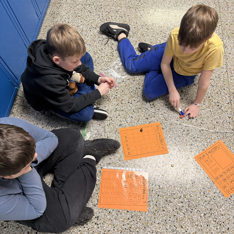 Math is more fun with friends! Mrs. Calvert’s and Mrs. Birkett’s classes joined together for some multiplication game fun. 