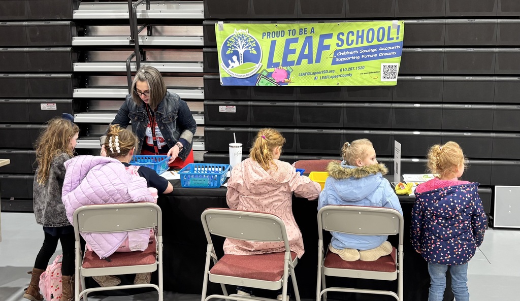 Thank you to all of the students who participated in our LEAF 360 Wellness incentive at parent teacher conferences.  Based on their age and ability, students sorted coins, made specific denominations in multiple ways, and made change for $1. Students earned a $10 incentive toward their Childhood Savings Account. Just a reminder that if you have a BK-6th grade child in a school in Lapeer County they have a LEAF CSA started with $25 seed money. #proudcardinal