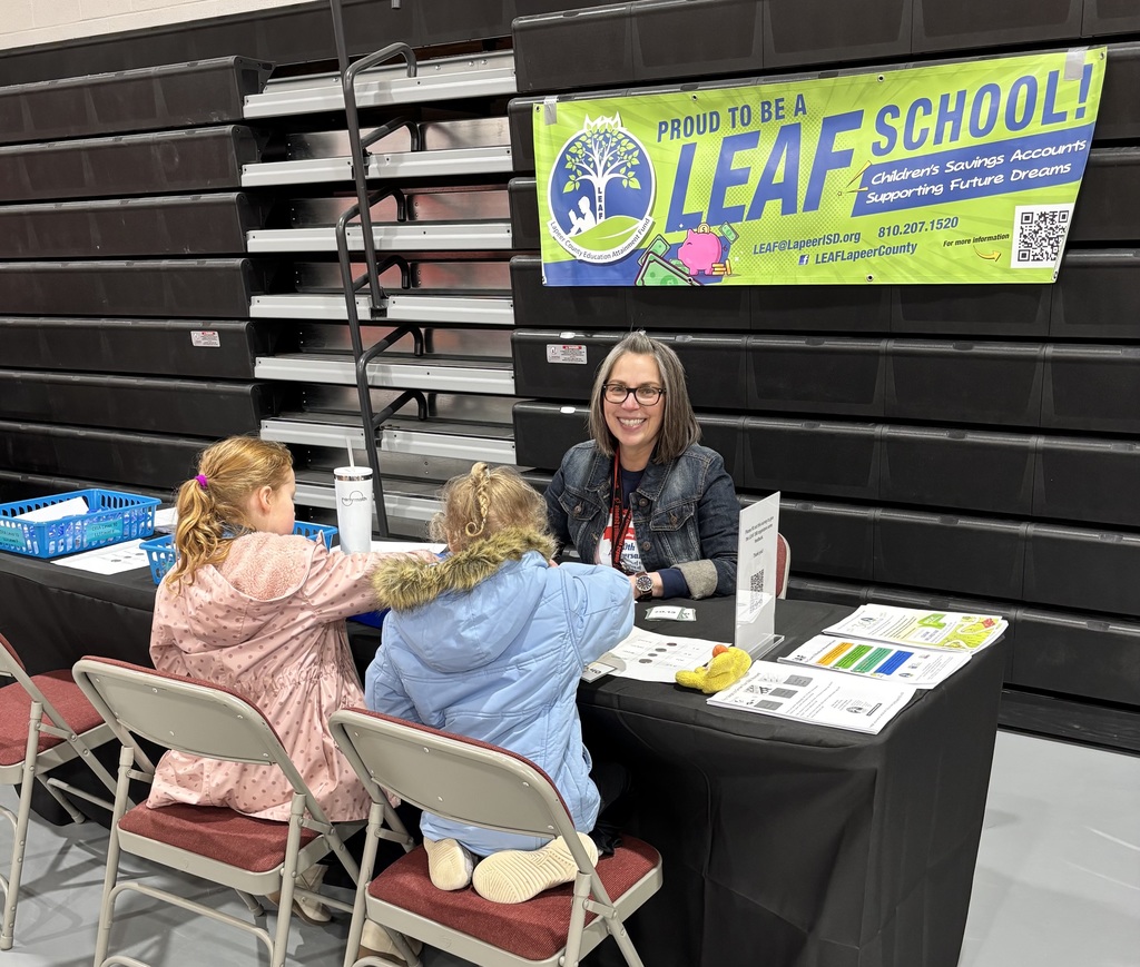 Thank you to all of the students who participated in our LEAF 360 Wellness incentive at parent teacher conferences.  Based on their age and ability, students sorted coins, made specific denominations in multiple ways, and made change for $1. Students earned a $10 incentive toward their Childhood Savings Account. Just a reminder that if you have a BK-6th grade child in a school in Lapeer County they have a LEAF CSA started with $25 seed money. #proudcardinal