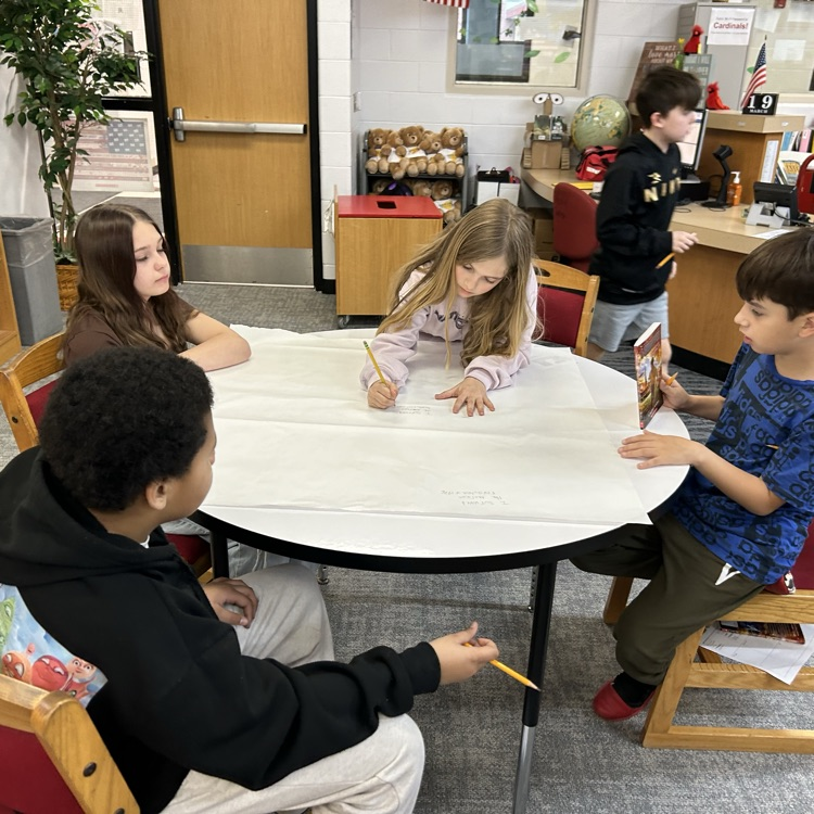 In Library Special, 5th graders are working on their comprehension of our March Reading Month book by using a GSCE (generate, sort, connect, elaborate) thinking routine to show their understanding. #proudcardinal #growingreaders