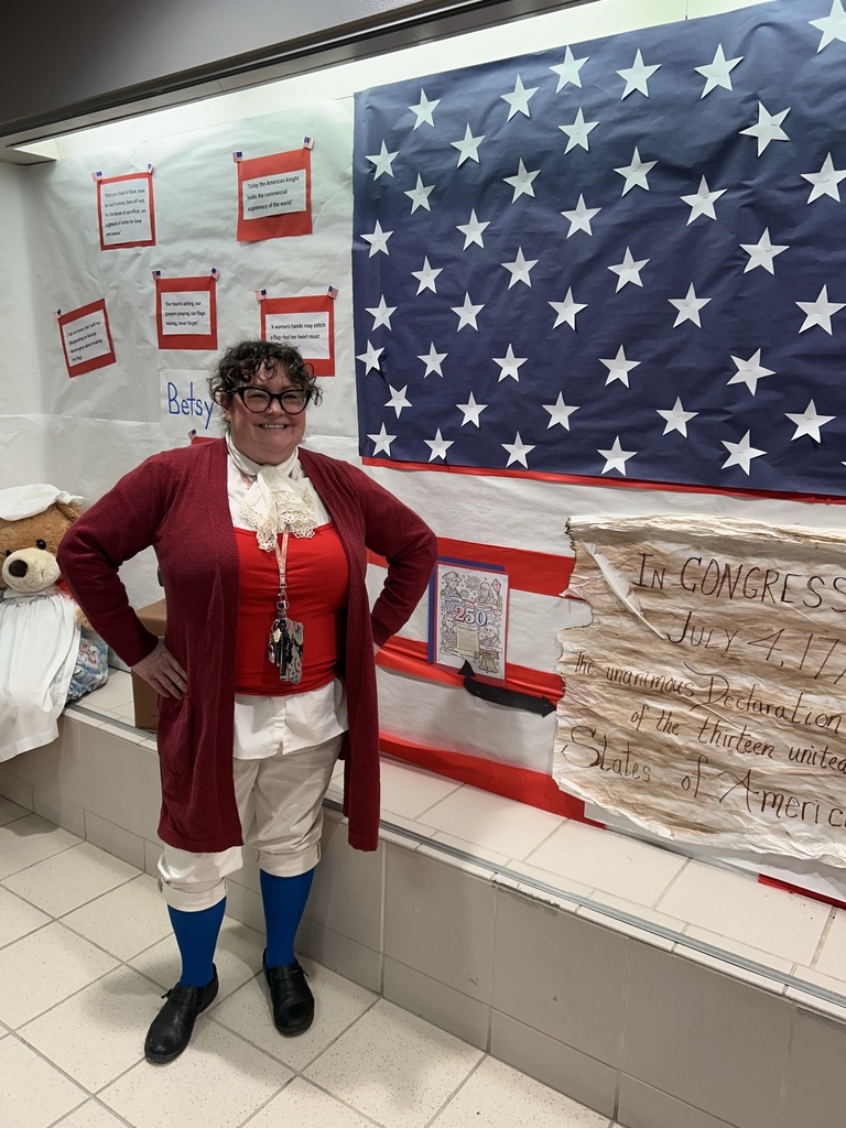 Today was Dress Like a Colonial in honor of our One School, One Theme March Reading Month.  #proudcardinal