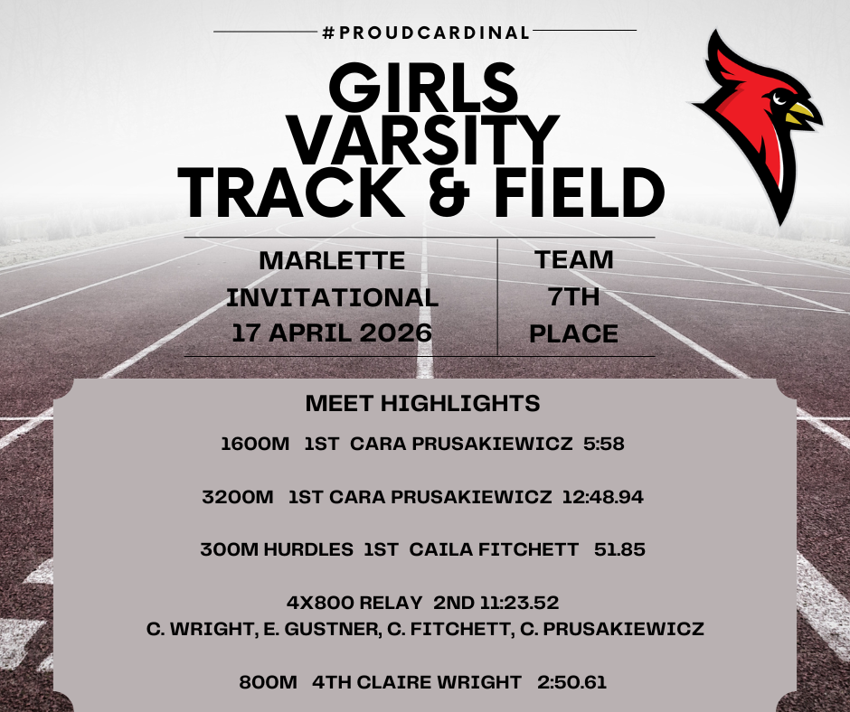 track lanes; cardinal logo