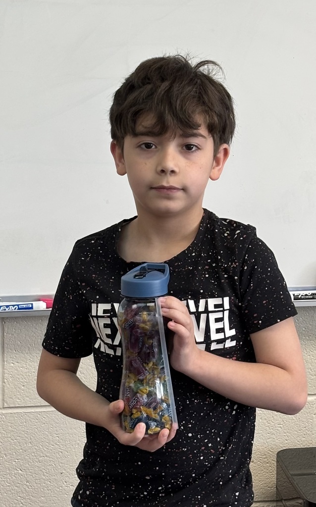 Congratulations to the two most recent winners of our weekly Estimation Station! Second grader, Sergio Barajas, and third grader, Millie Yuhn, had the closest estimates for the number of Jolly Ranchers and Skittles in a water bottle. #aprilismathawarenessmonth  #proudcardinal