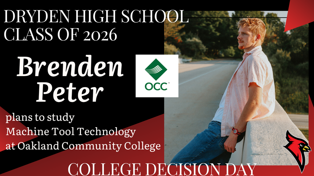 college logos; cardinal logo; photo of high school senior