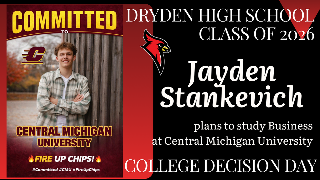 college logos; cardinal logo; photo of high school senior