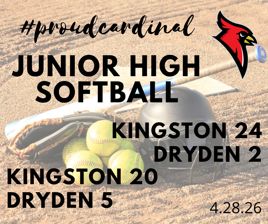 softball mitt and balls, batting helmet, bat and base; cardinal logo