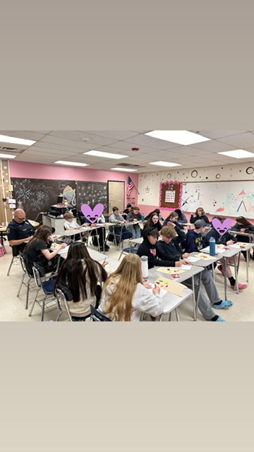 Students sitting in a classroom