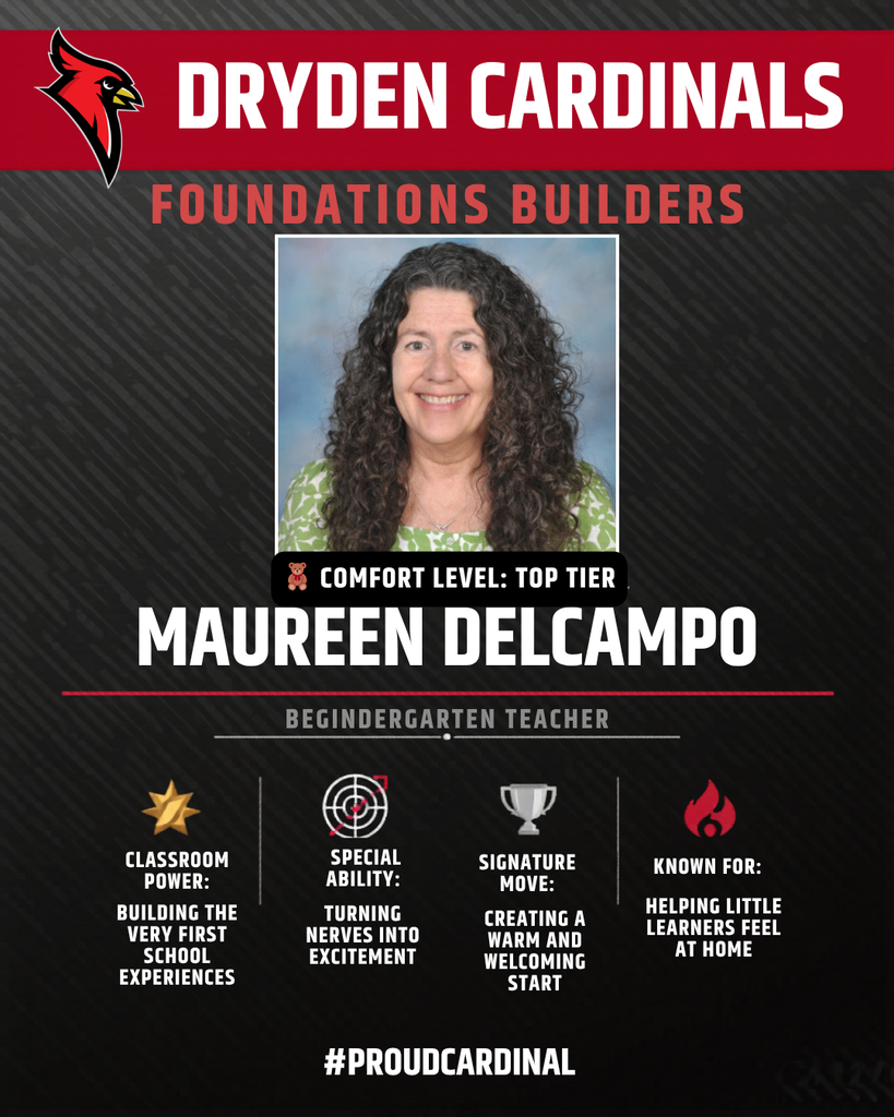 educator photo; cardinal logo; trading card icons