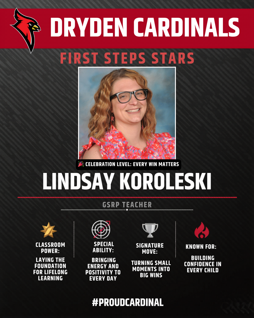 educator photo; cardinal logo; trading card icons