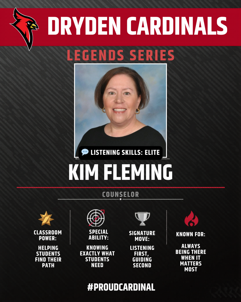 educator photo; cardinal logo; trading card icons