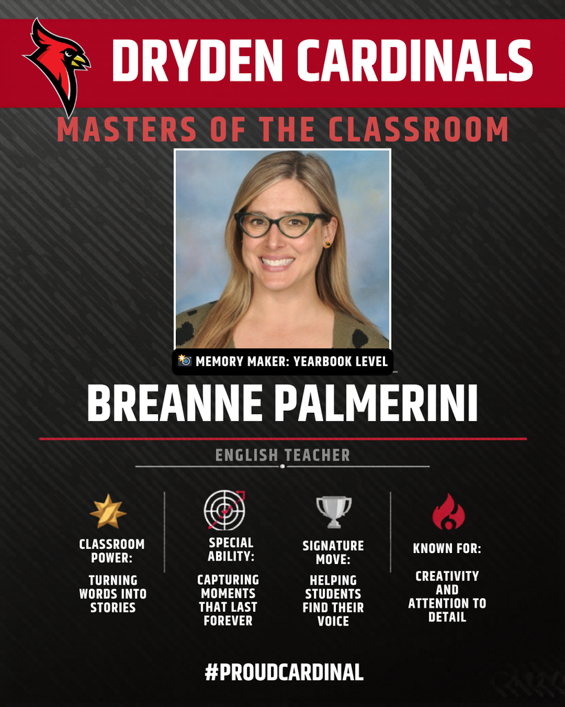 educator photo; cardinal logo; trading card icons