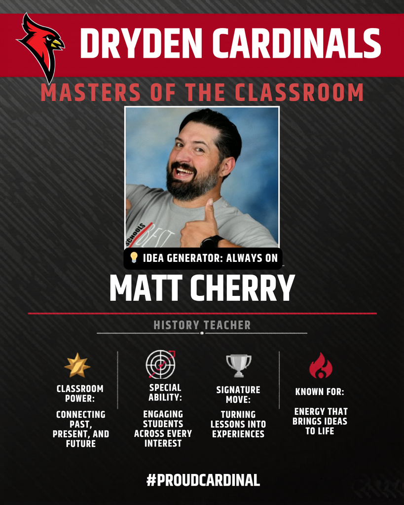 educator photo; cardinal logo; trading card icons