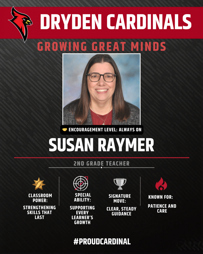 educator photo; cardinal logo; trading card icons