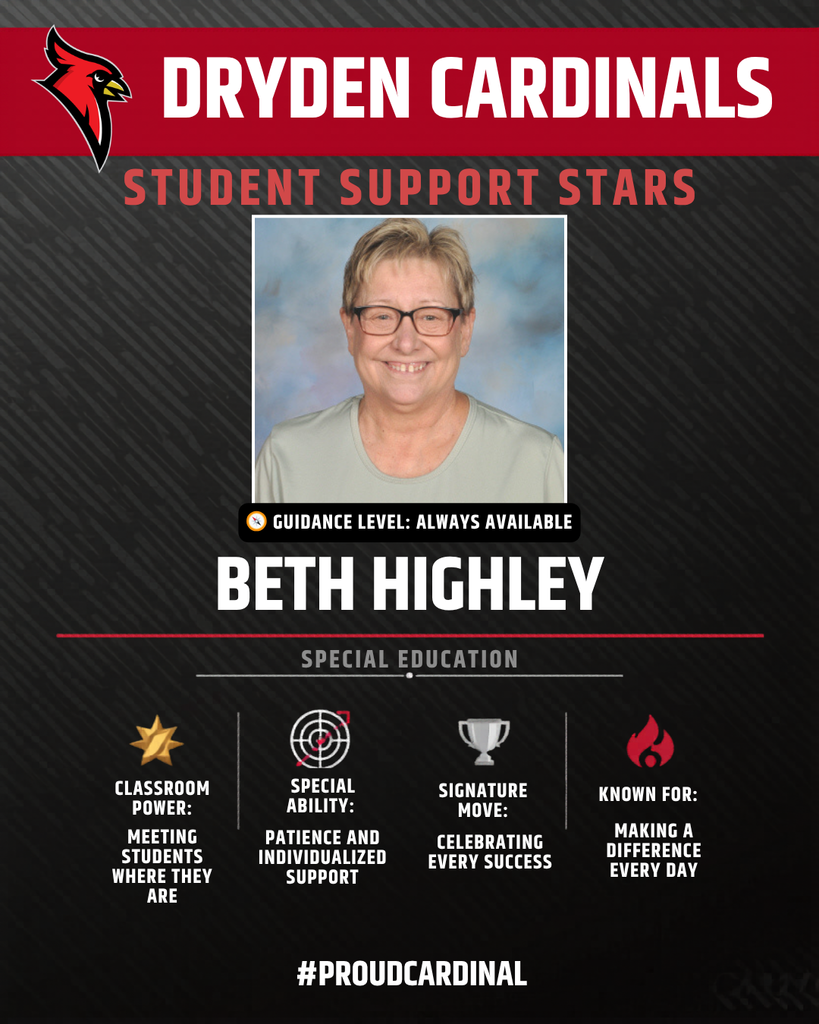 educator photo; cardinal logo; trading card icons