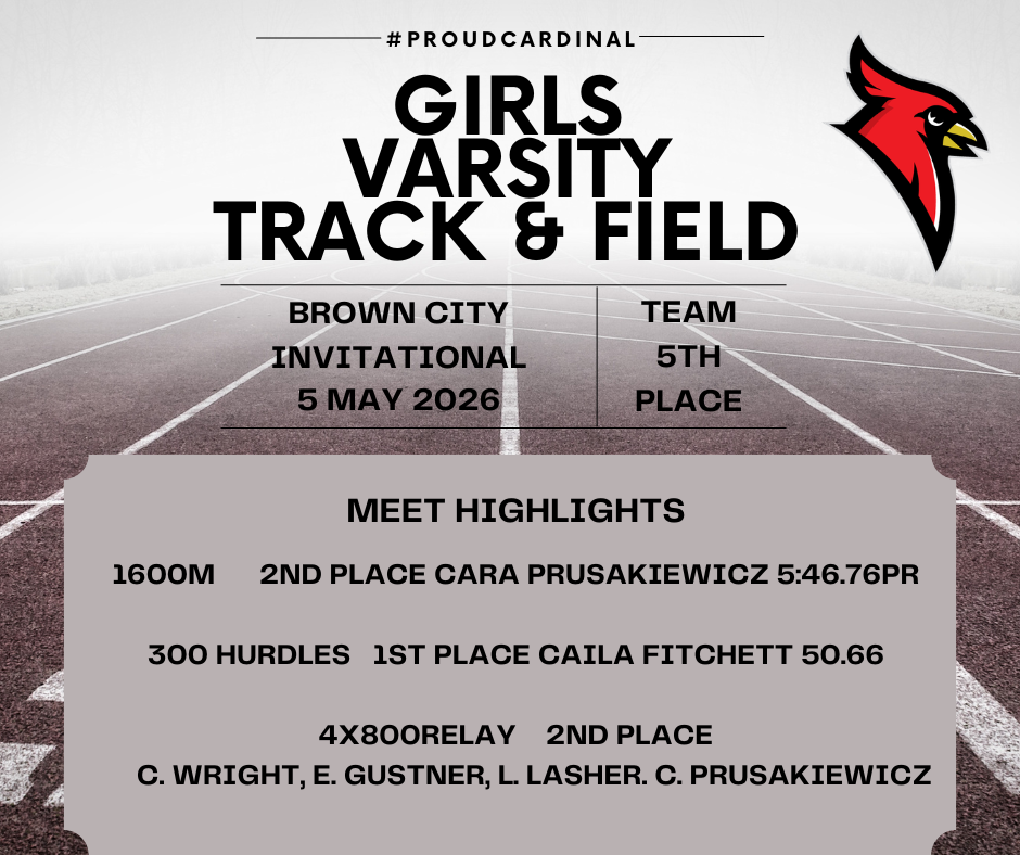 track lanes; cardinal logo
