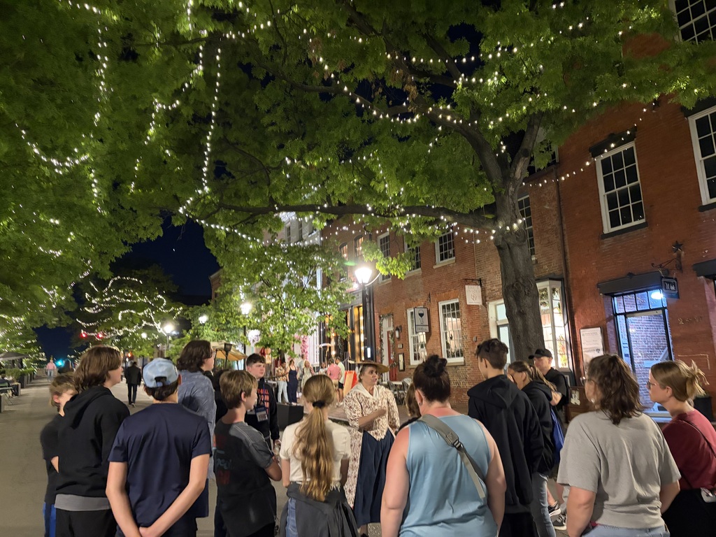 students on a ghost tour