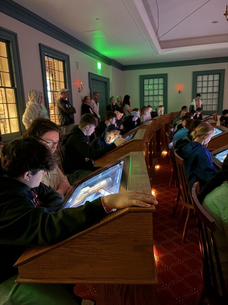 students playing an interactive game