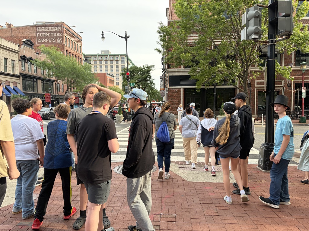 students standing on the street