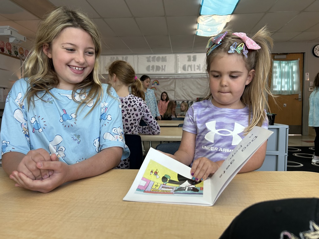 Mrs. Russell’s kindergartners and Ms. Marsh’s third graders got together for book buddies today to celebrate third grade finishing their M-STEP testing this week!
