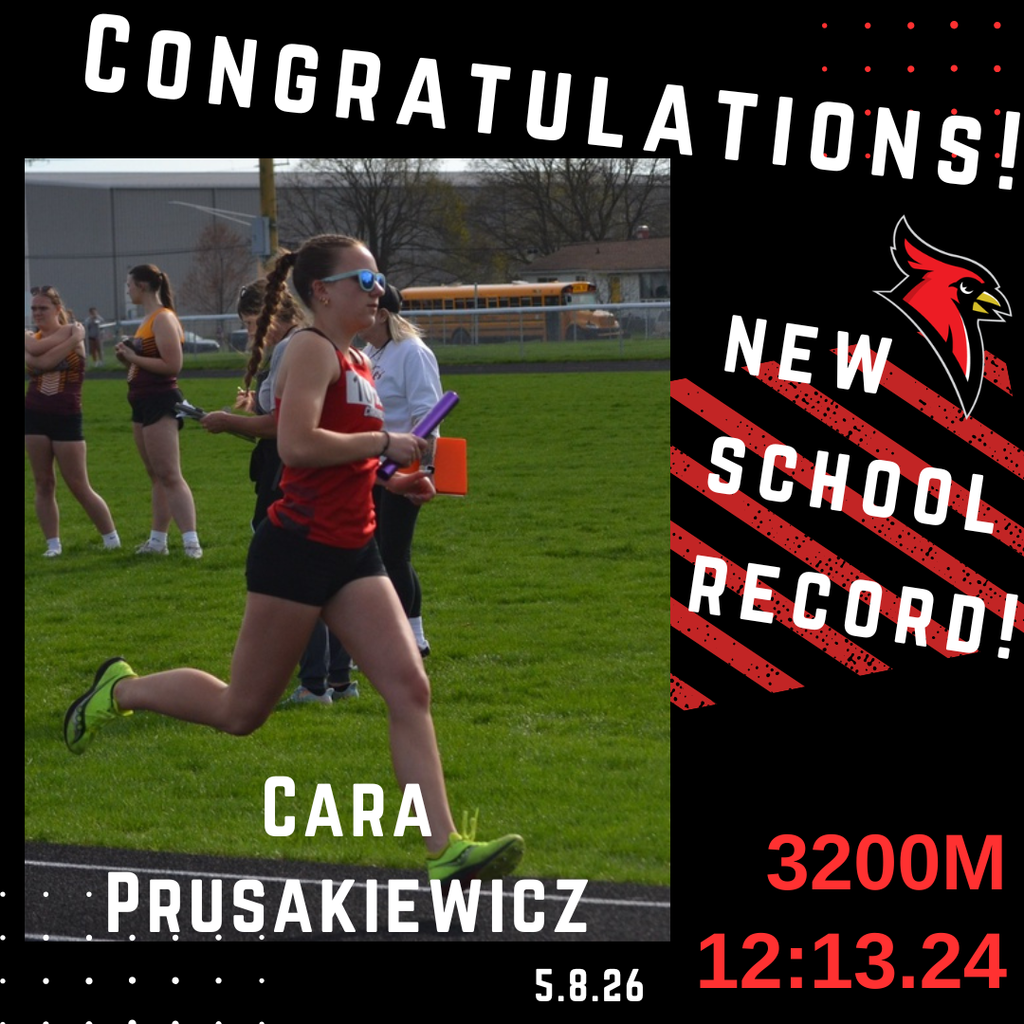 photo of female runner; cardinal logo