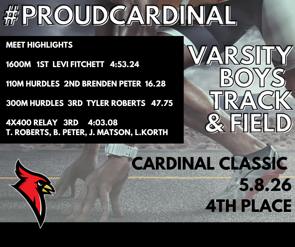 hands and feet in running blocks; cardinal logo