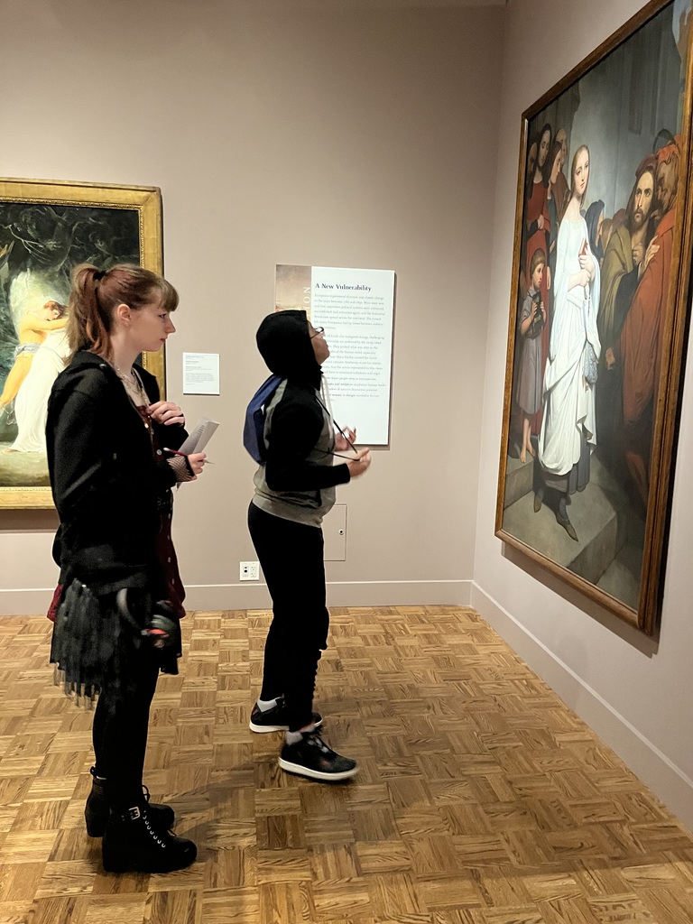 students touring an art museum