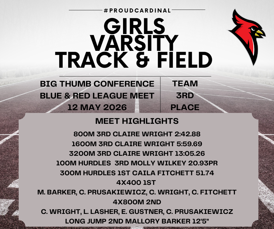 track lanes; cardinal logo