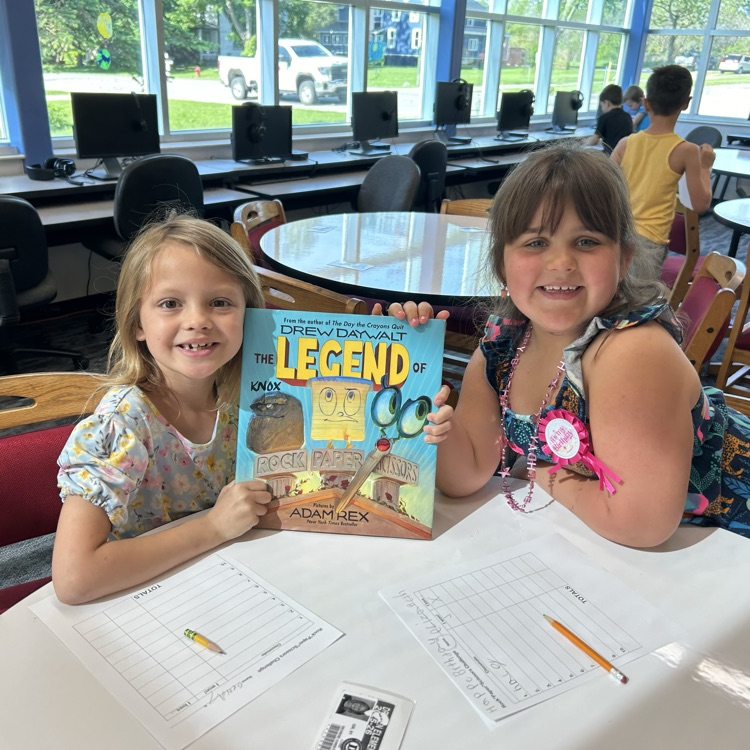 Today in Library Special, 1st graders read “The Legend of Rock, Paper, Scissors” and then held their own competition between classmates. #proudcardinal