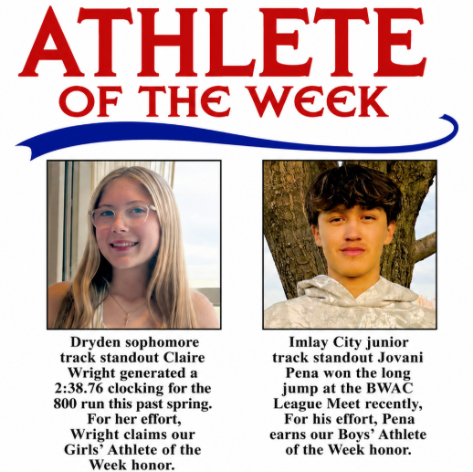 TriCity Times Girls Athlete of the Week: ❤️ Girls' Athlete of the Week: Claire Wright, Dryden High School sophomore Claire earned this honor after running an outstanding 2:38.76 in the 800-meter run during the track season. Congratulations, Claire, on your hard work and dedication!