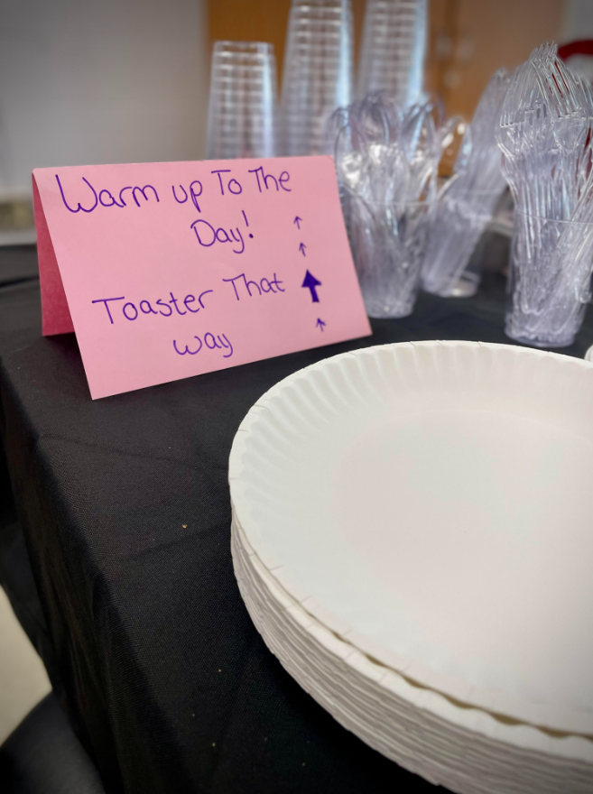 A little breakfast love for our amazing teachers!  The first day back to school calls for coffee, carbs, and a whole lot of PTA love!  We kicked off the school year by treating our teachers and staff to a breakfast spread with bagels, muffins, and refreshments!  And because we wanted to make sure we could warm up their day, we even brought in a toaster!  Here’s to a brand-new school year! We’re so excited to support our teachers, staff, and Cardinals all year long.  Welcome back Dryden! Let’s make it a great one!